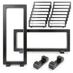 15 Pack Floating Display Case - 9 x 3.54 Inch Coin Display Case - Black Challenge Coin Display for Securing Medallions, Fossils, Stamps, Insect, Arrowhead, Guitar Pick, AA Medallion, Picture-0