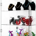 Clear Acrylic Countertop Display Case BSRTOP 3 Tier Lockable Mirror-0