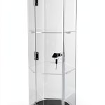 Clear Cabinet Showcase FixtureDisplays Hexagon Lock Box 24in-0