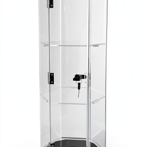 Clear Cabinet Showcase FixtureDisplays Hexagon Lock Box 24in-0