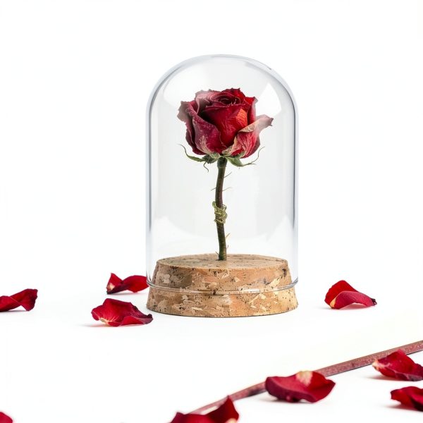 Bell Jar Glass Cloche IMIKEYA 5 Piece Rustic Wood Base Set-5