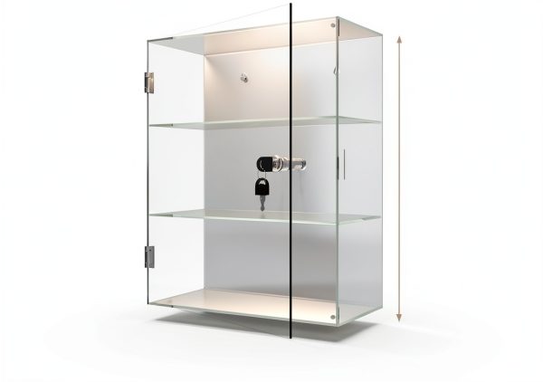 Clear Acrylic Countertop Display Case BSRTOP 3 Tier Lockable Mirror-1