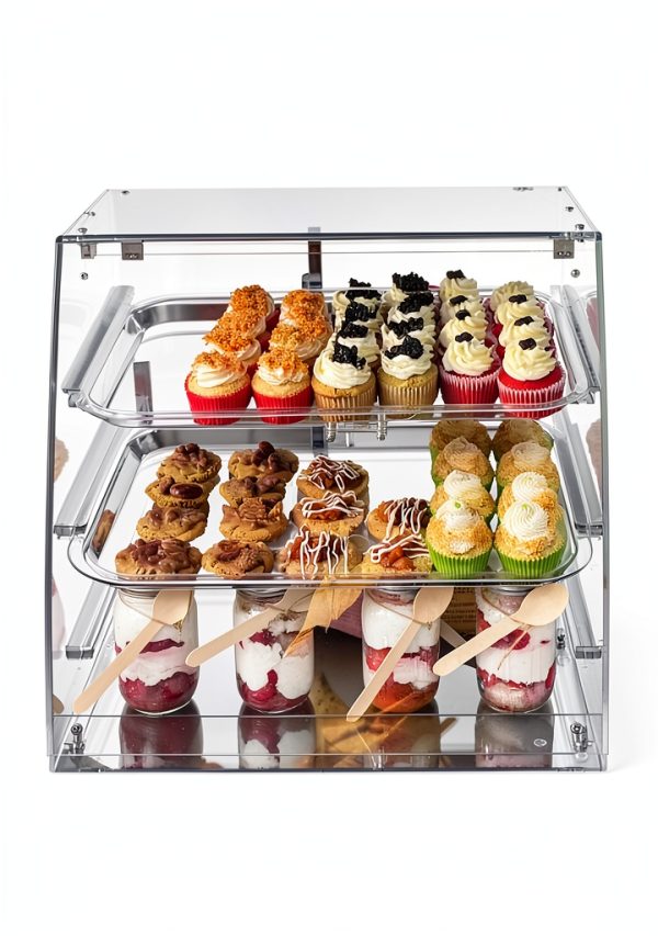 Pastry Display Case Wutfly 3 Tray Countertop PDC 3 21x17.75x16.5in-5