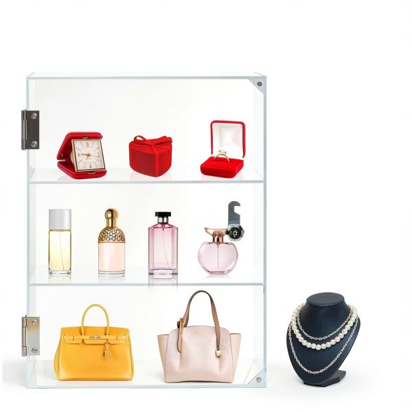 Locking Display Case Xzunk Acrylic Cabinet with Lock – 15.7×5.9×11.8in-3