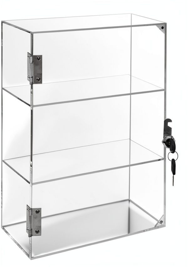 Locking Display Case Xzunk Acrylic Cabinet with Lock – 15.7×5.9×11.8in-0