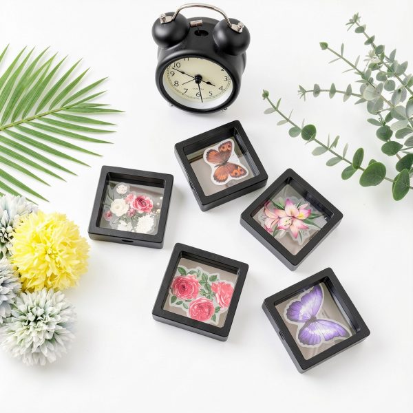3D Floating Display Case EupHHonycs 60pcs Coin Frame Black ABS 2.8in-5