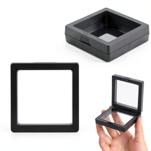3D Floating Display Case EupHHonycs 60pcs Coin Frame Black ABS 2.8in-1