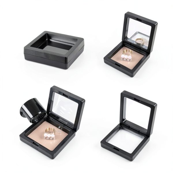 3D Floating Display Case EupHHonycs 60pcs Coin Frame Black ABS 2.8in-6