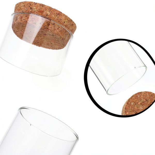 Bell Jar Glass Cloche IMIKEYA 5 Piece Rustic Wood Base Set-7